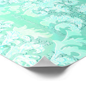 Poster Damask Cut Velvet, LACE ANTIQUE en VERT MINT (Coin)