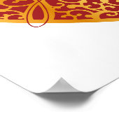 Poster Damask Golden Love Red Heart (Coin)