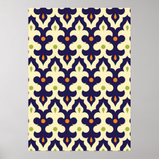 Poster Damask paisley arabesque motif marocain girly