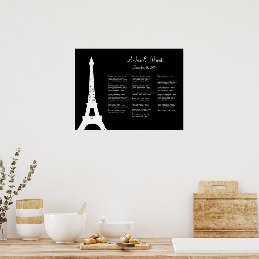 Poster Damask Paris Seating Chart (Cuisine)