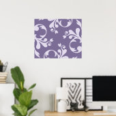 Poster Damask Patch, Purple Damask, Français Damask (Bureau à domicile)