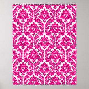 Poster Damassé de roses indien