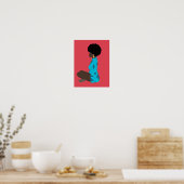 Poster Dame assise (Cuisine)