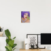 Poster Dame aux plumes dans les cheveux (Bureau à domicile)