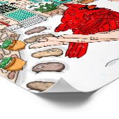 Poster Dame avec Cardinal devant le Cottage Anglais (Coin)