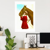 Poster Dame avec cheval (Bureau à domicile)