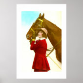 Poster Dame avec cheval (Devant)