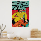 Poster Dame avec Dachshund (Cuisine)