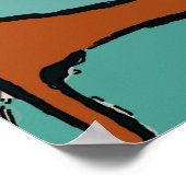 Poster Dame avec Dachshund et Guitare (Coin)