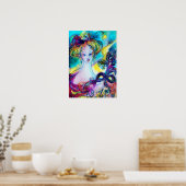 Poster DAME AVEC MASQUE FEATHEREE Vénitien Masquerade Nui (Cuisine)