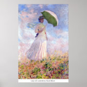 Poster Dame avec parapluie par Claude Monet (Devant)