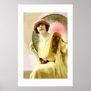 Poster Dame avec parasol