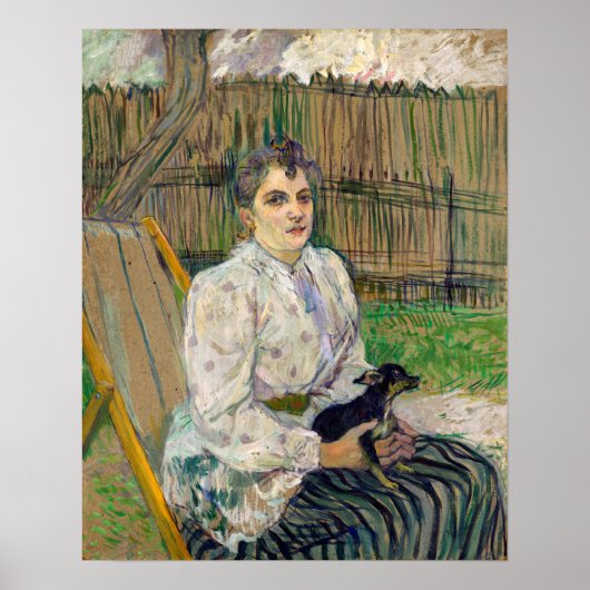 Poster Dame avec un chien (Devant)