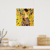 Poster Dame avec ventilateur par Gustav Klimt (Cuisine)