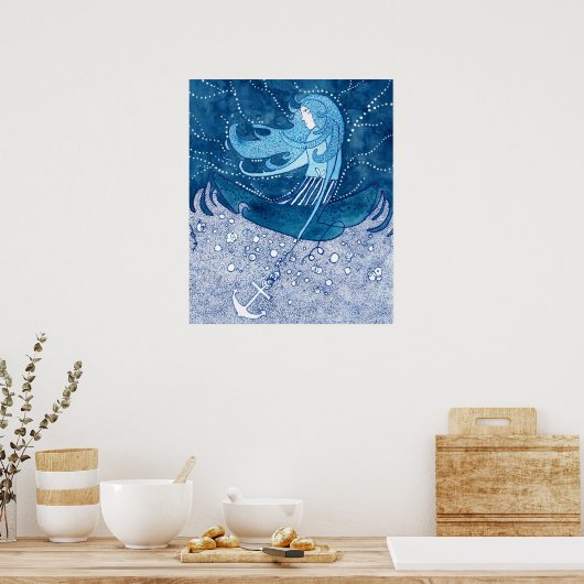 Poster Dame bleue (Cuisine)