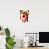 Poster Dame bronzée en rose (Bureau à domicile)