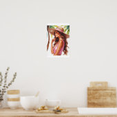 Poster Dame bronzée en rose (Cuisine)