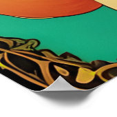 Poster Dame celtique avec des fleurs dans les cheveux (Coin)