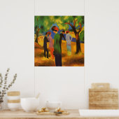 Poster Dame dans une veste verte par August Macke (Cuisine)
