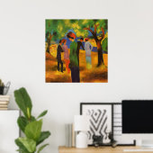 Poster Dame dans une veste verte par August Macke (Bureau à domicile)