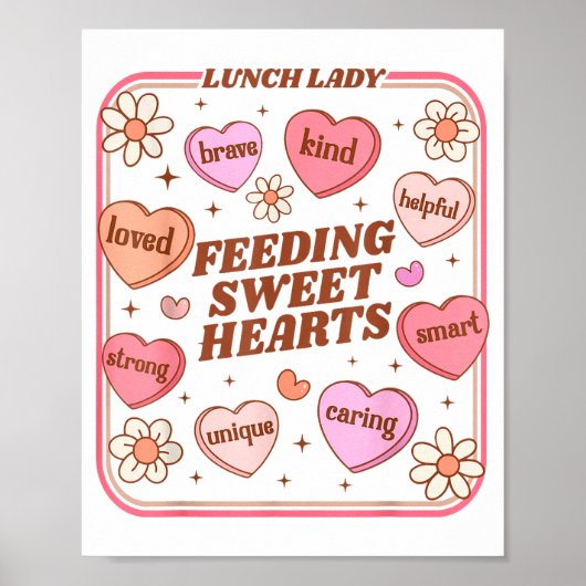 Poster Dame de cantine Saint Valentin Rétro Mignon Sweat- (Devant)