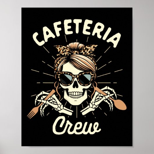 Poster Dame de cantine travailleuse de cafétéria équipe s (Devant)