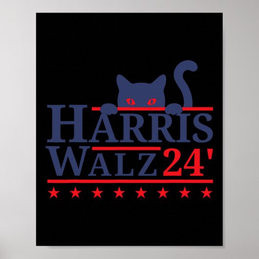 Poster Dame de chat pour Kamala Harris Tim WAlzheimer 202 (Devant)