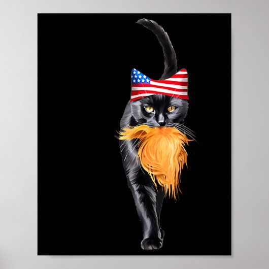 Poster Dame de chat sans enfant drôle avec la coiffure de (Devant)