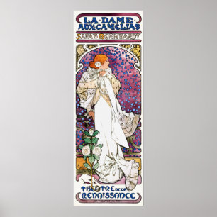 Poster Dame de La Camélias aux. par Mucha