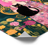 Poster Dame de la gomme à bulle rose avec Gustav Klimt Ca (Coin)