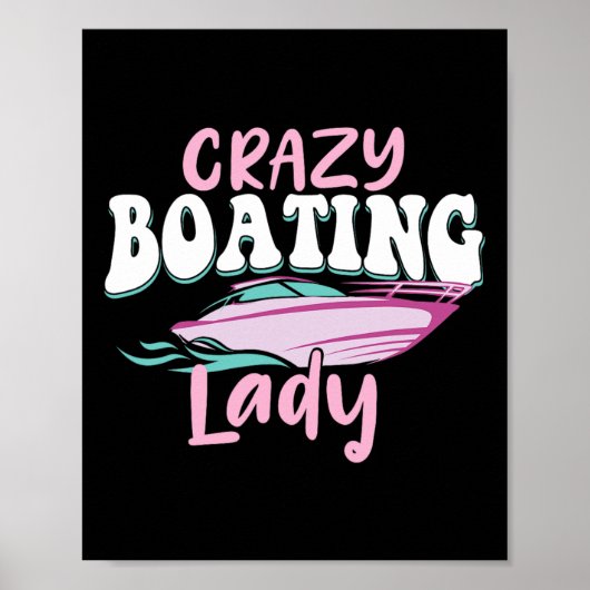 Poster Dame de la navigation folle - Amoureuse des bateau (Devant)