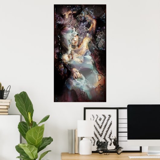 Poster Dame de la pensée (Bureau à domicile)