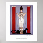 Poster Dame de mode avec panthère noire George Barbier (Devant)