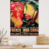 Poster Dame de Saigon City, Vietnam, voyage vintage (Cuisine)