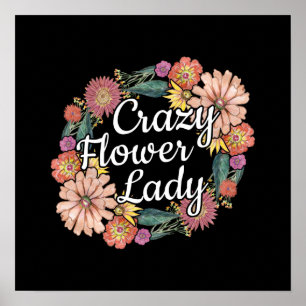Poster Dame des fleurs folles - Zinnia Gardener