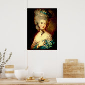 Poster Dame en bleu duchesse géorgienne gainsborough (Cuisine)