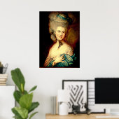 Poster Dame en bleu duchesse géorgienne gainsborough (Bureau à domicile)