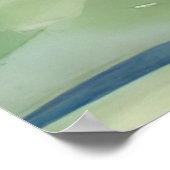 Poster Dame en Robe Bleue - Peinture aquarelle (Coin)