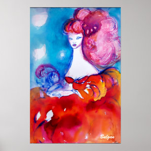 POSTER DAME EN ROUGE ,