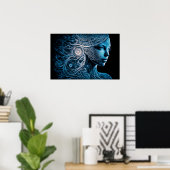 Poster Dame en spirale de lumière (Bureau à domicile)