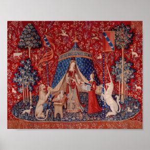 Poster Dame et licorne Tapisserie médiévale Désir