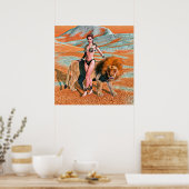 Poster Dame et Lion (Cuisine)
