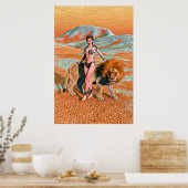 Poster Dame et Lion (Cuisine)