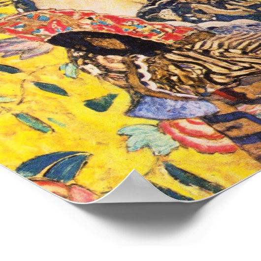 Poster Dame Gustav Klimt Avec Ventilateur (Coin)