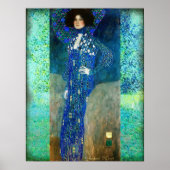 Poster Dame Gustav Klimt en bleu (Devant)