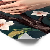 Poster Dame japonaise avec le Mont Fuji (Coin)