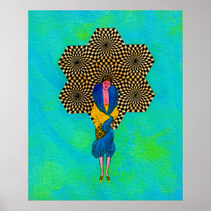 Poster Dame japonaise par Michael Moffa