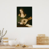 Poster Dame jouant du luth (Cuisine)