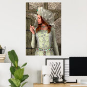 Poster Dame médiévale (Bureau à domicile)