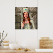 Poster Dame médiévale (Cuisine)